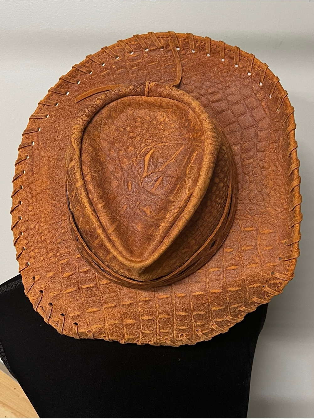 Henschel Hat Co. Rustic Brown Leather Cowboy Hat